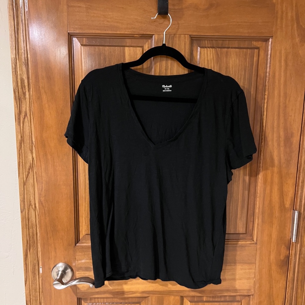 Madewell Black V-Neck T-Shirt